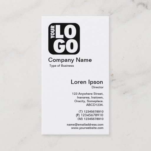Customizable Your Logo - White Business Card