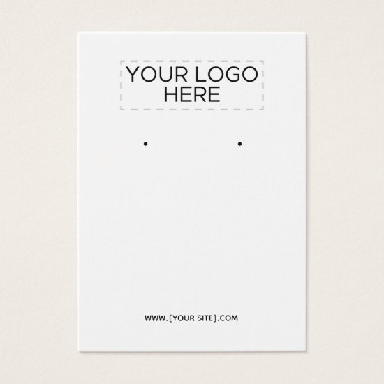 Your Logo White Earring Display Card