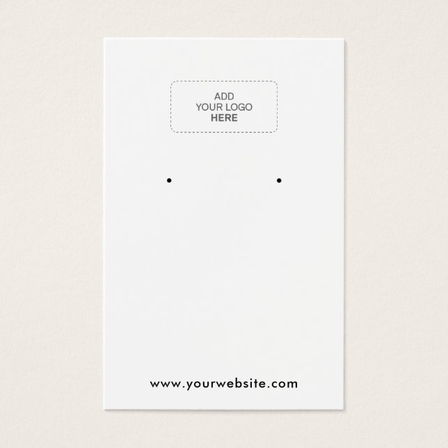 Your Logo White Earring Display Card (Front)