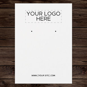 Your Logo White Earring Display Card