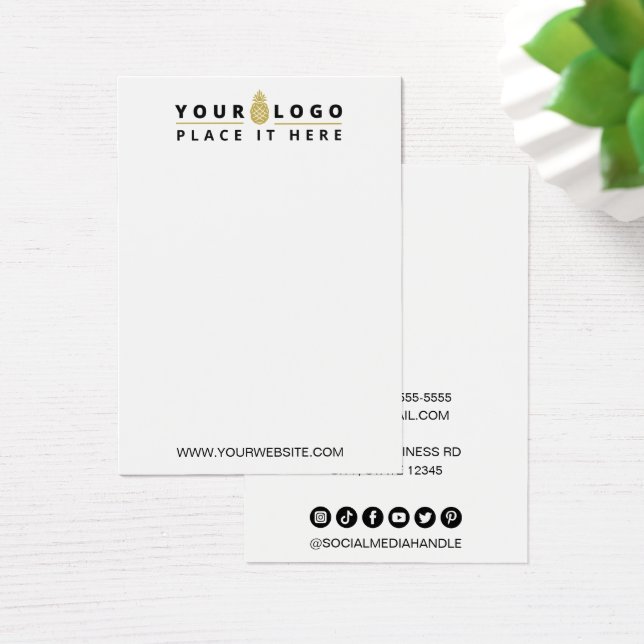 Your Logo White Earring Necklace Display Cards (Desk)