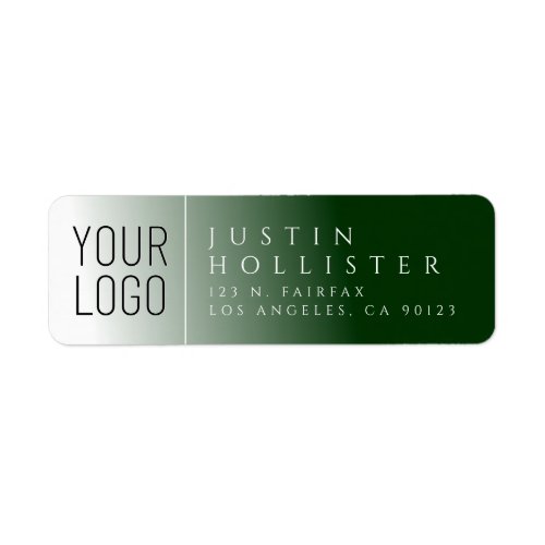 Your logo  White  Forest Green Return Address Label