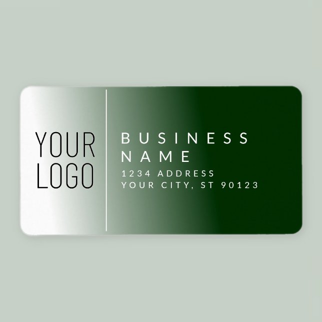 Your logo & White & Forest Green Return Address Label (Creator Uploaded)