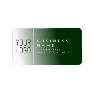Your logo & White & Forest Green Return Address Label