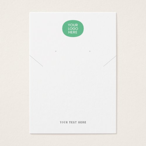 Your Logo White Necklace Earring display card