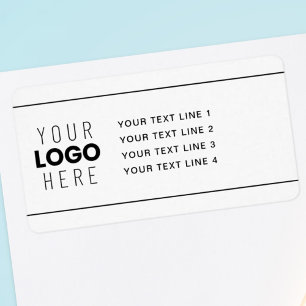 YOUR LOGO White w/Black Lines Return Address Label