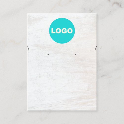 Your Logo White Wood Necklace Earring Business Card