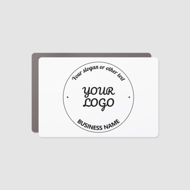 Your Logo with Editable Slogan & Business Name Car Magnet (Front)