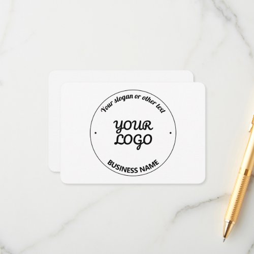 Your Logo with Editable Slogan  Business Name Enclosure Card