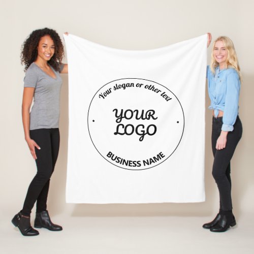 Your Logo with Editable Slogan  Business Name Fleece Blanket