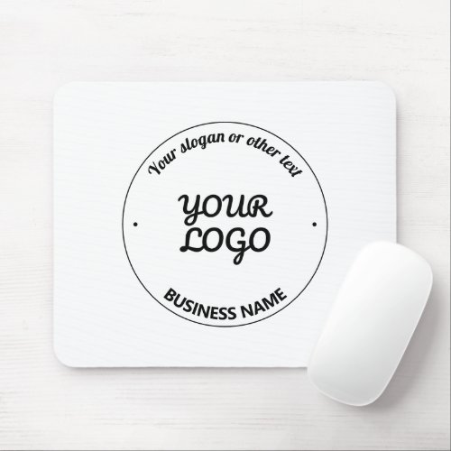 Your Logo with Editable Slogan  Business Name Mouse Pad