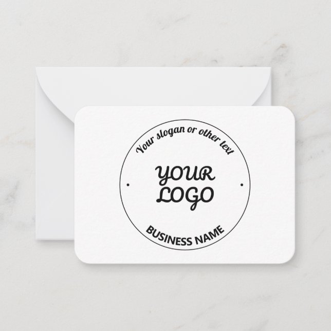 Your Logo with Editable Slogan & Business Name Note Card (Front)