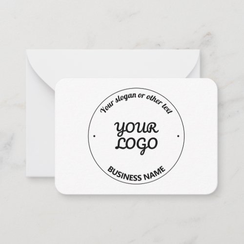 Your Logo with Editable Slogan  Business Name Note Card