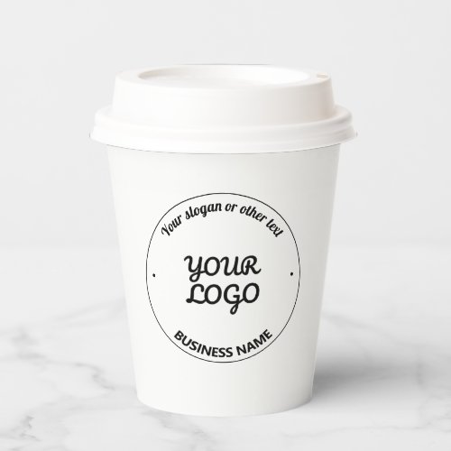 Your Logo with Editable Slogan  Business Name Paper Cups