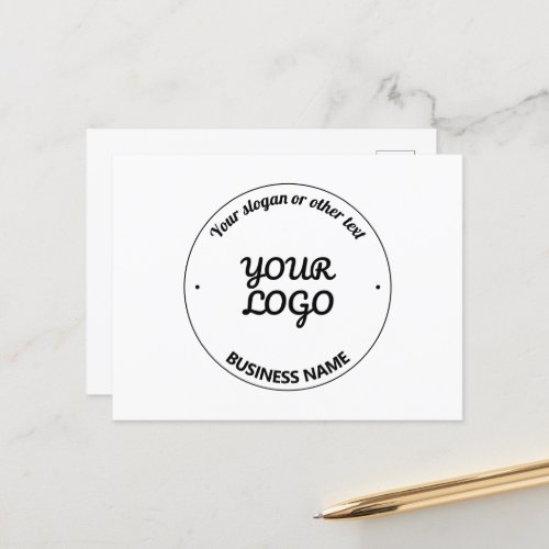 Your Logo with Editable Slogan  Business Name Postcard