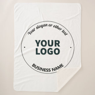 Your Logo with Editable Slogan & Business Name Sherpa Blanket