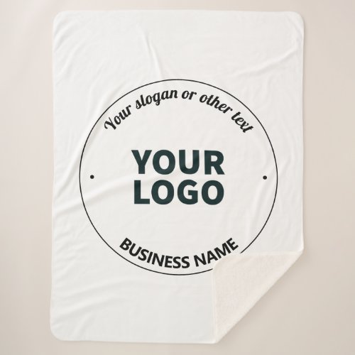 Your Logo with Editable Slogan  Business Name Sherpa Blanket