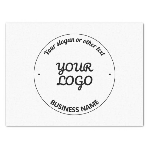 Your Logo with Editable Slogan  Business Name Tissue Paper