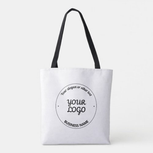 Your Logo with Editable Slogan  Business Name Tote Bag