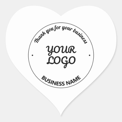 Your Logo with Editable Thank You  Business Name Heart Sticker