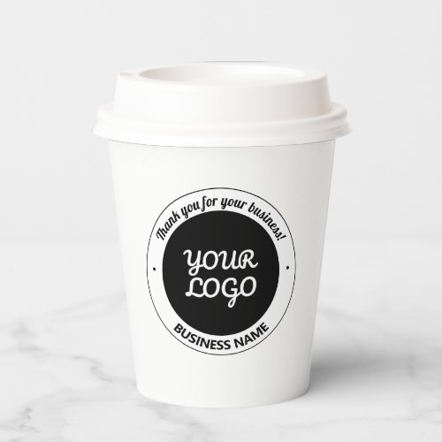 Your Logo with Editable Thank You  Business Name Paper Cups