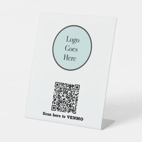 Your Logo with Payment QR Code Small Business  Pedestal Sign