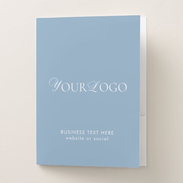 Your Long Thin Business Logo Text Company Custom   Pocket Folder (Front)