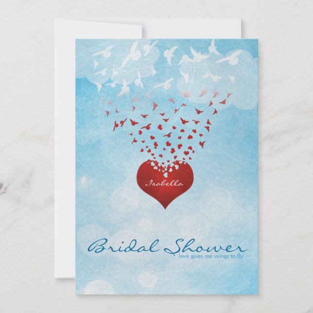 Your Love Gives Me Wings Bridal Shower Invitation (Front)