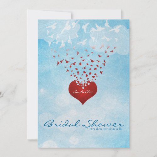 Your Love Gives Me Wings Bridal Shower Invitation