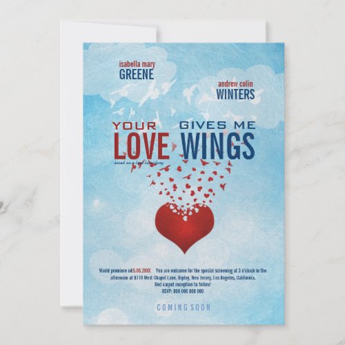 Your Love Gives Me Wings _ Movie Poster Wedding Invitation