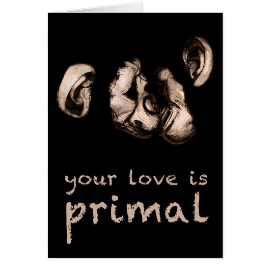 your love is primal : kissing chimps cards (Front)