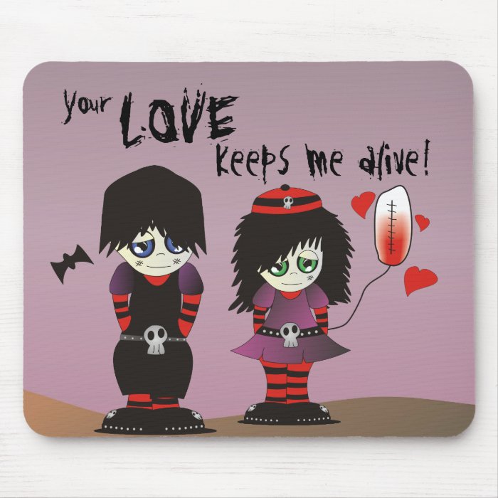Your Love Keeps Me Alive   Emo Couple in Love Mousepads