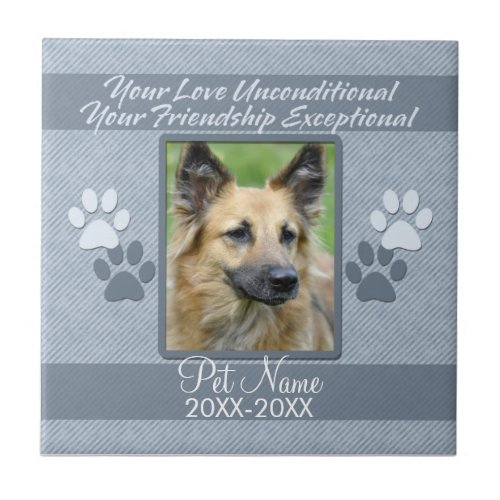 Your Love Unconditional Pet Sympathy Custom Ceramic Tile