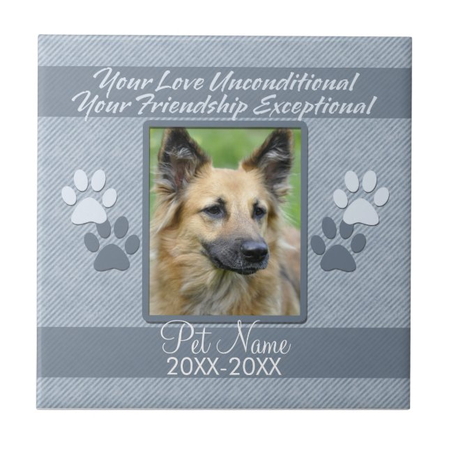 Your Love Unconditional Pet Sympathy Custom Ceramic Tile (Front)