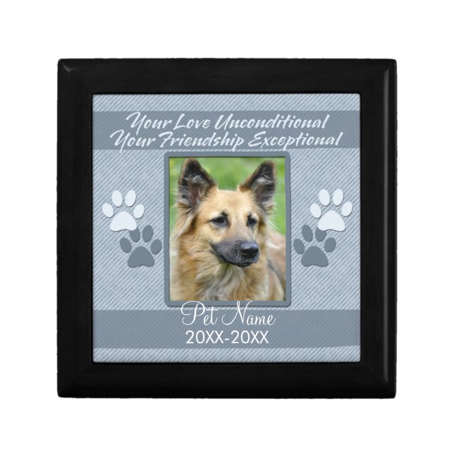 Your Love Unconditional Pet Sympathy Custom Keepsake Box (Front)