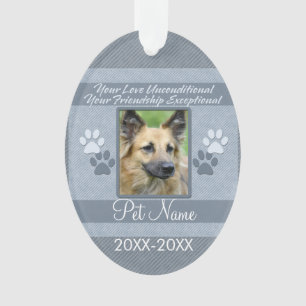 Your Love Unconditional Pet Sympathy Custom Ornament