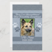 Your Love Unconditional Pet Sympathy Custom Stationery (Front/Back)