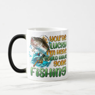 *"Your Lucky Day – Gone Fishing with a Twist"*   Color Morph Mug
