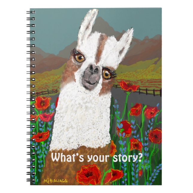 Your Mama Llama  in the Poppy Field Notebook (Front)