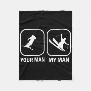 Your Man My Man Funny Biathlete Skiing Shooting Sp Fleece Blanket