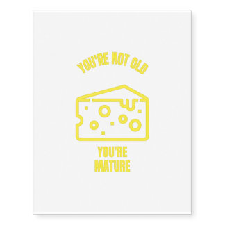 Your mature funny cheese pun jokes temporary tattoos