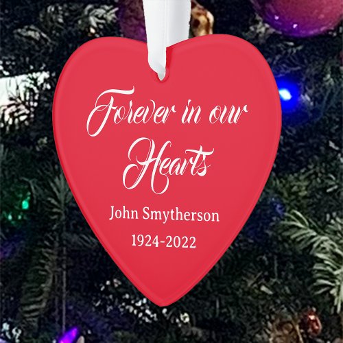 Your Memories Memorial Christmas Heart Ornament