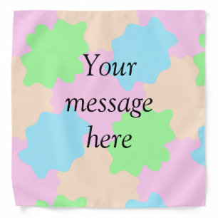 Your message here add text name boho colorful rust bandana