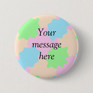 Your message here add text name boho colorful rust button