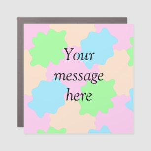 Your message here add text name boho colorful rust car magnet