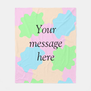 Your message here add text name boho colorful rust fleece blanket