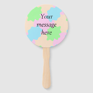 Your message here add text name boho colorful rust hand fan