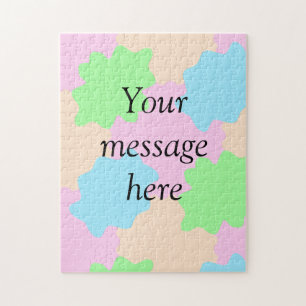 Your message here add text name boho colorful rust jigsaw puzzle