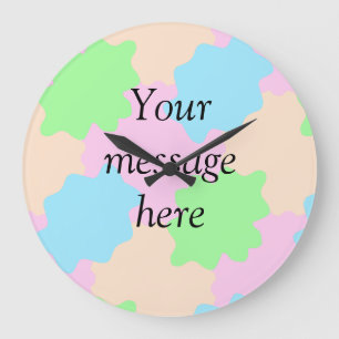 Your message here add text name boho colorful rust large clock