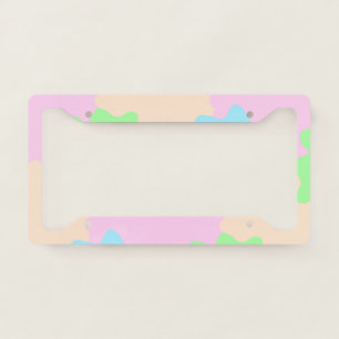 Your message here add text name boho colorful rust license plate frame